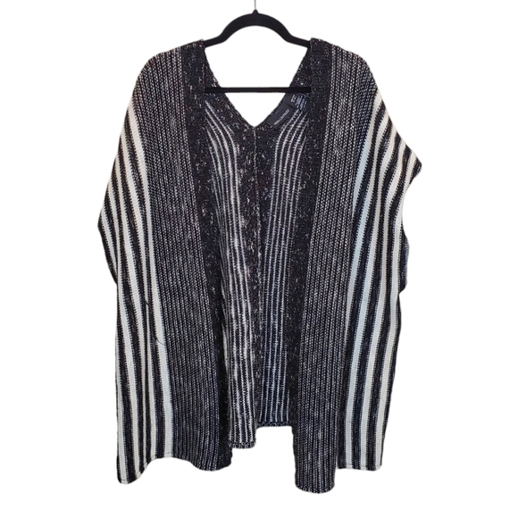 Nina Leonard black stripe Sleeveless cardigan sweater - Picture 2 of 9